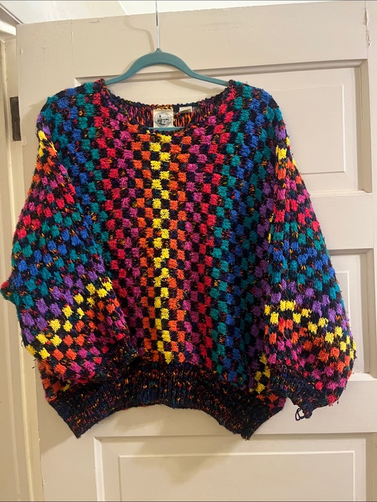 Colter Bay International Sweaters - Vintage Multicolor Checkered Sweater